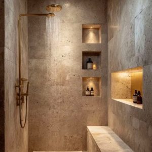 Travertine-Effect Porcelain Slab