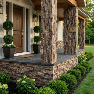 Earth-Tone Rustic Stacked Stone Ledger Tile