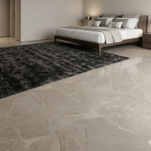 Grey Marble-Effect Vitrified Tile