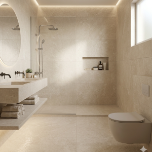 Cream Travertine-Style Porcelain Tile